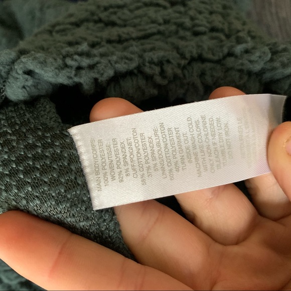 Zella dark green Sherpa fleece pullover hoodie - Picture 4 of 5